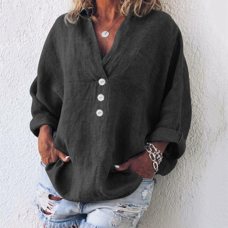 Barbara™ | Damer Eksklusiv Bomuld-Hør Pullover for Åndbar Komfort og Tidløs Stil