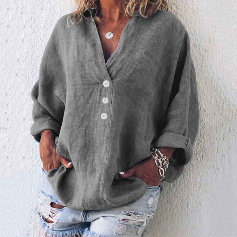 Barbara™ | Damer Eksklusiv Bomuld-Hør Pullover for Åndbar Komfort og Tidløs Stil
