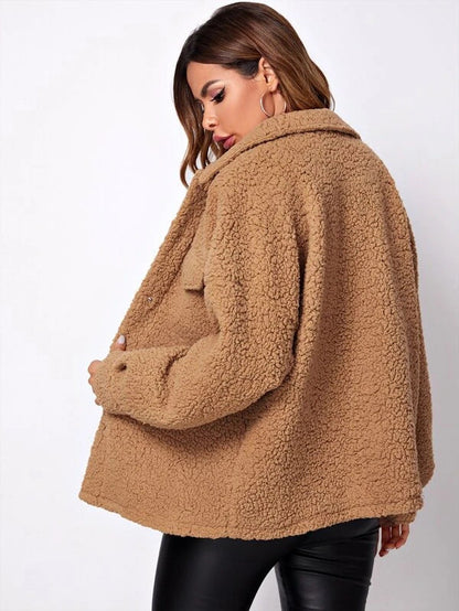 Jana™ | Damer Luxe Drop Shoulder Bonderjas med Elegant Krave og Praktiske Lommer for et Chikt Udseende