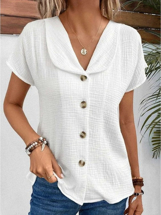 Laurent™ | Damer Chic Bluse med Elegant Krave, Knapper og Komfortabel Pasform
