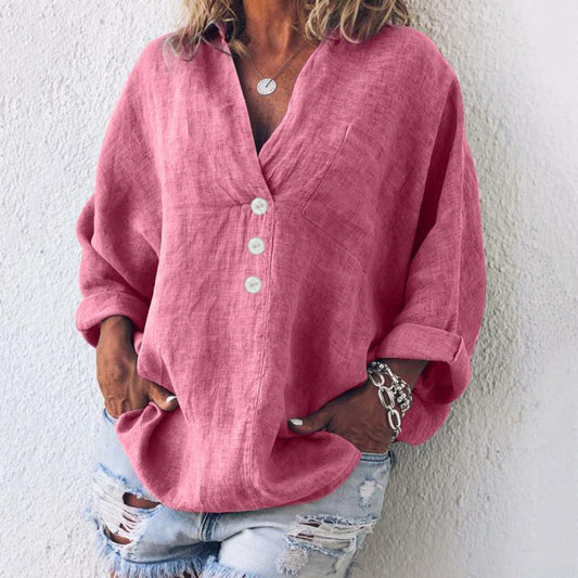 Barbara™ | Damer Eksklusiv Bomuld-Hør Pullover for Åndbar Komfort og Tidløs Stil