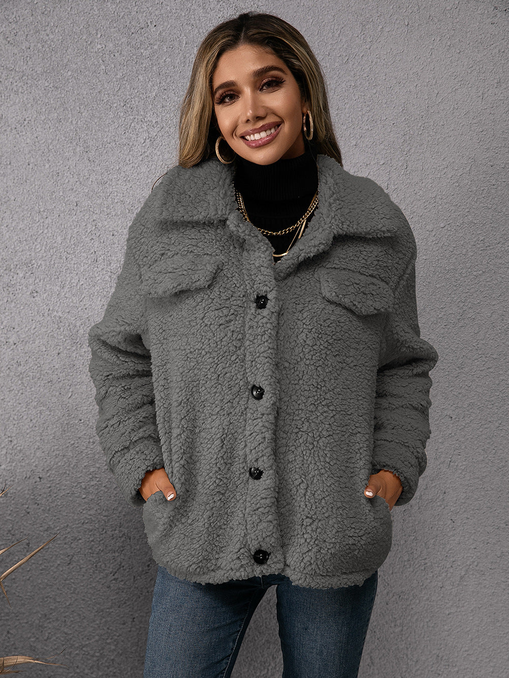 Maya™ | Neutral Plyssede Cardigan med Enkelt Knap og Lommer for Komfort og Stil
