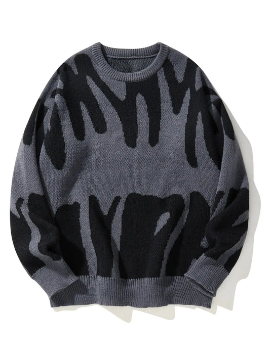 Zyro | Oversized Sweater til Herrer | Abstrakt Streetwear Trøje med Grafisk Print