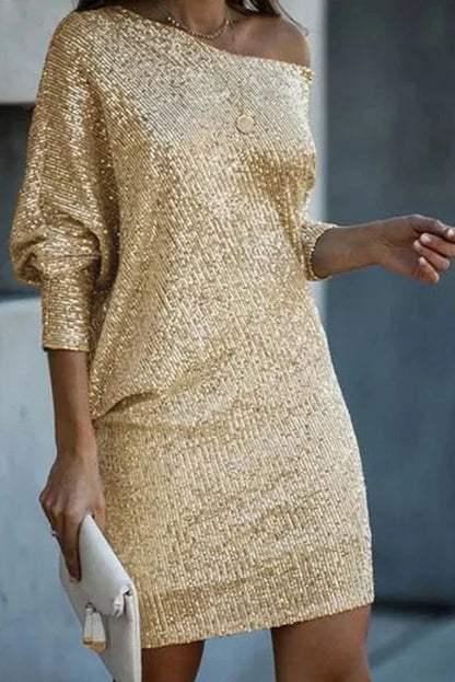 Aveline | Glitterkjole One-Shoulder Damer