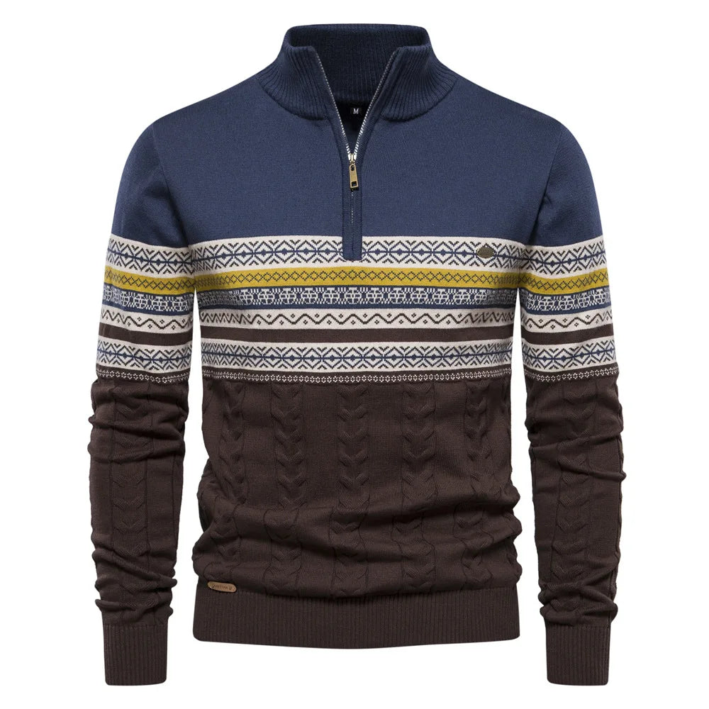 Alaric™ | Herrer Vinter Half-Zip Trøje med Etnisk Design
