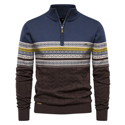 Alaric™ | Herrer Vinter Half-Zip Trøje med Etnisk Design