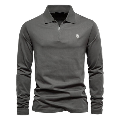 Lennart™ | Herrer Langærmet Polo med Halv Lynlås og Moderne Design