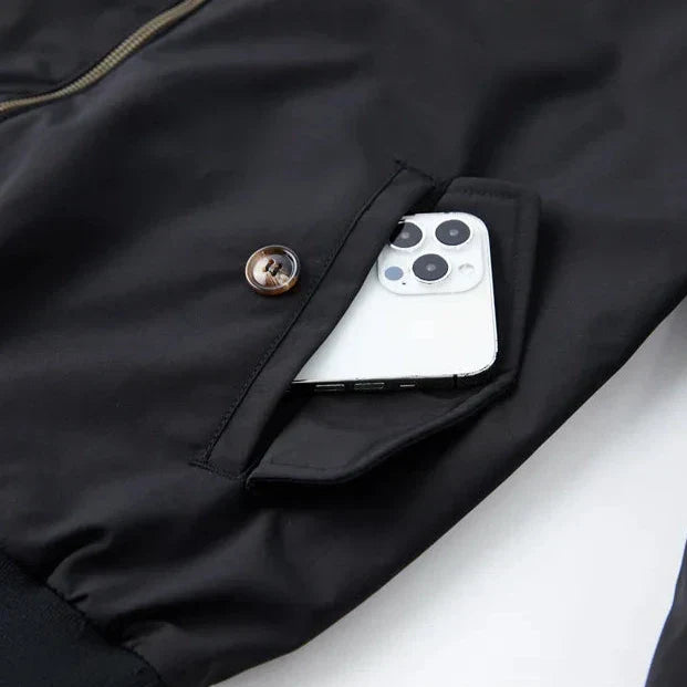 Henrik™ | Mænd Bomberjakke med Retro Ternede Detaljer og Moderne Funktionalitet