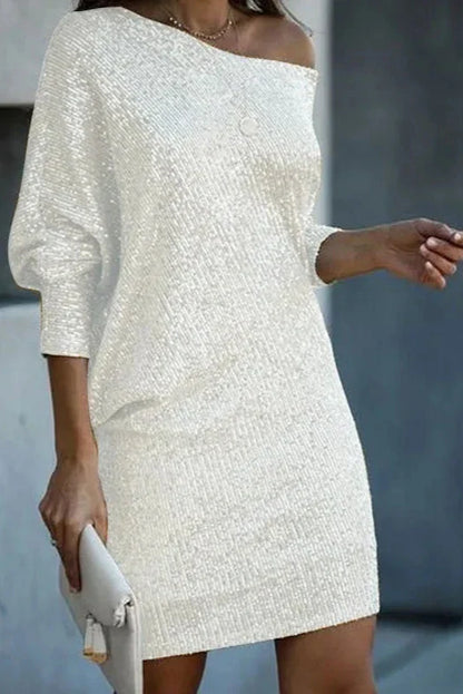 Aveline | Glitterkjole One-Shoulder Damer