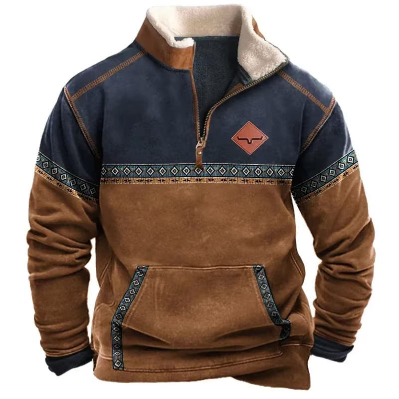 Julius™ | Herrer Half Zip Sweater med Moderne Pasform og Casual Komfort