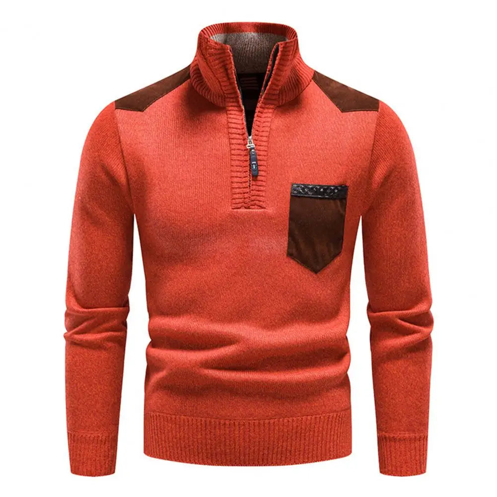 Tristan™ | Luksuriøs Mænd Halfzip Pullover i Merinould med Brystlomme