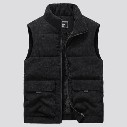 Edouard™ | Vatteret Herre Bodywarmer i Fløjl med Varm Fleeceforing