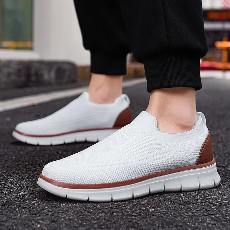 Alec™ | Herre Letvægt Mesh Slip-On Sko uden Snørebånd | Åndbare