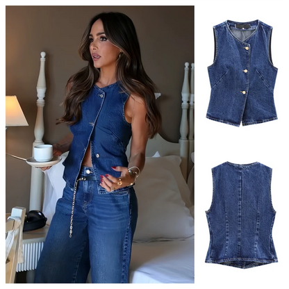 Renée | Figursyet Denimvest Damer