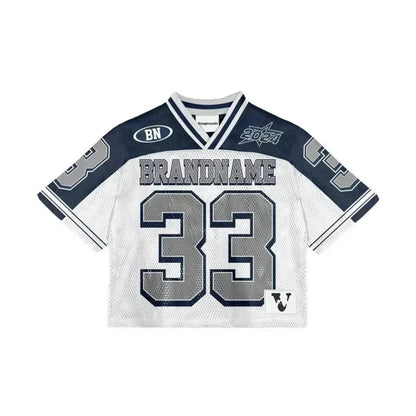 Drexler | Cropped Mesh Fodboldtrøje til Herrer Med Rygnummer & Streetwear Look