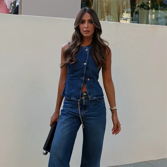 Renée | Figursyet Denimvest Damer