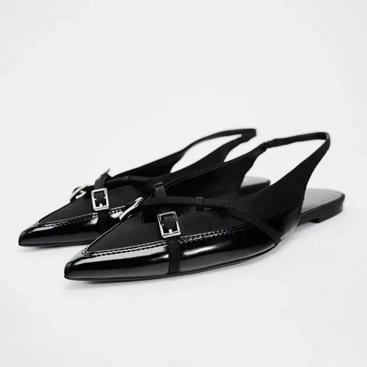 Noira | Zwarte Slingback Flats Dames
