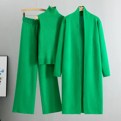 Roxy™ | Damer Luksuriøst 3-delt Strik Co-Ord Sæt | Blødt & Strækbart