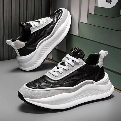 Maximo™ | Mænd Lædersneakers med Høj Plateau og Elegant Design