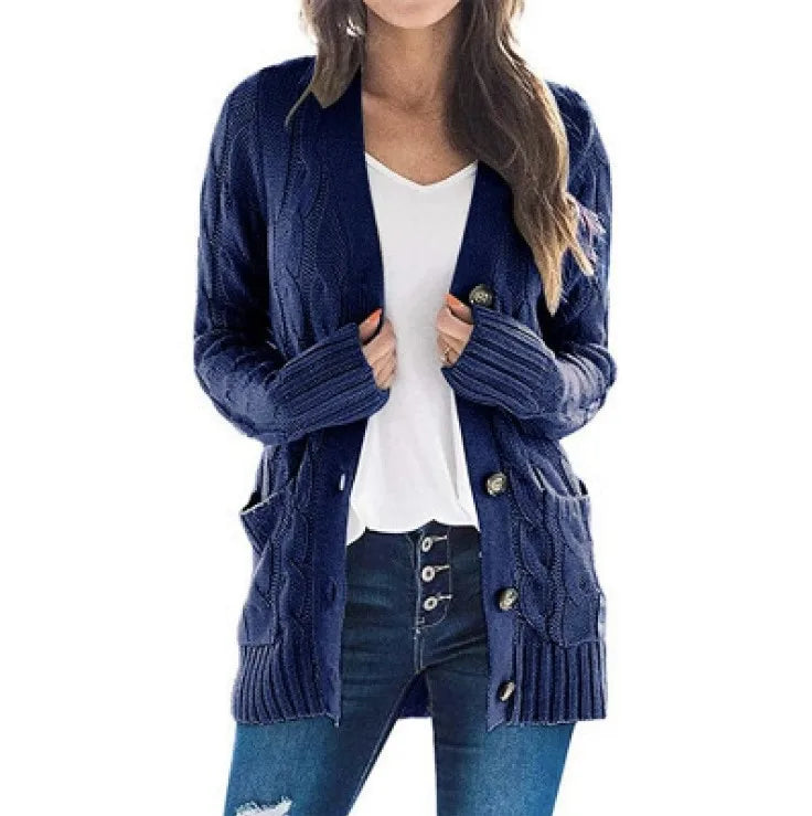 Amara™ | Damer Løsstrikket Lang Cardigan med Elegant og Afslappet Pasform