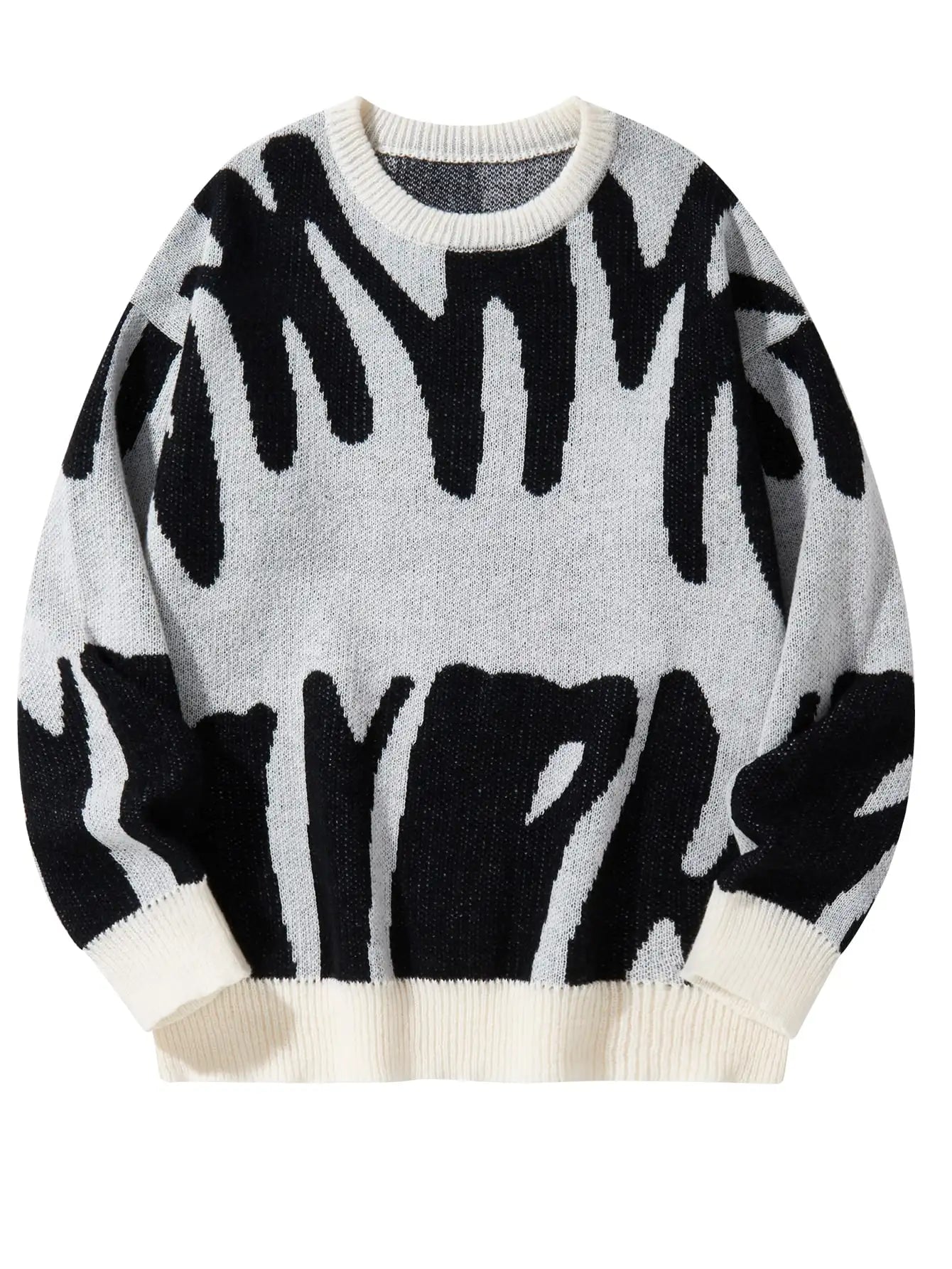 Zyro | Oversized Sweater til Herrer | Abstrakt Streetwear Trøje med Grafisk Print