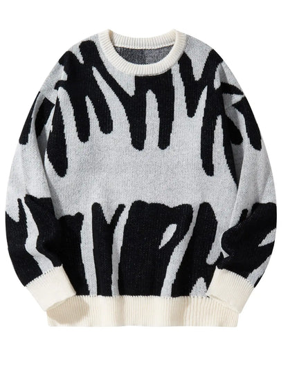Zyro | Oversized Sweater til Herrer | Abstrakt Streetwear Trøje med Grafisk Print
