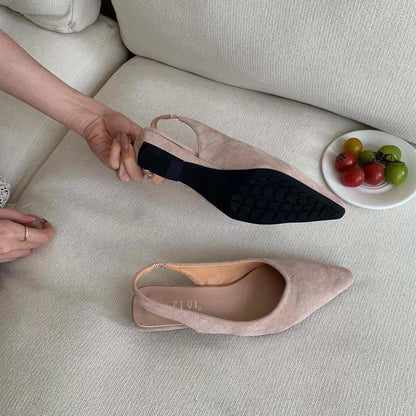 Maribel™ | Damer Slingback Flats Uden Hæl | Elegante Spidse Slip-Ons med Åben Hæl og Minimalistisk Design