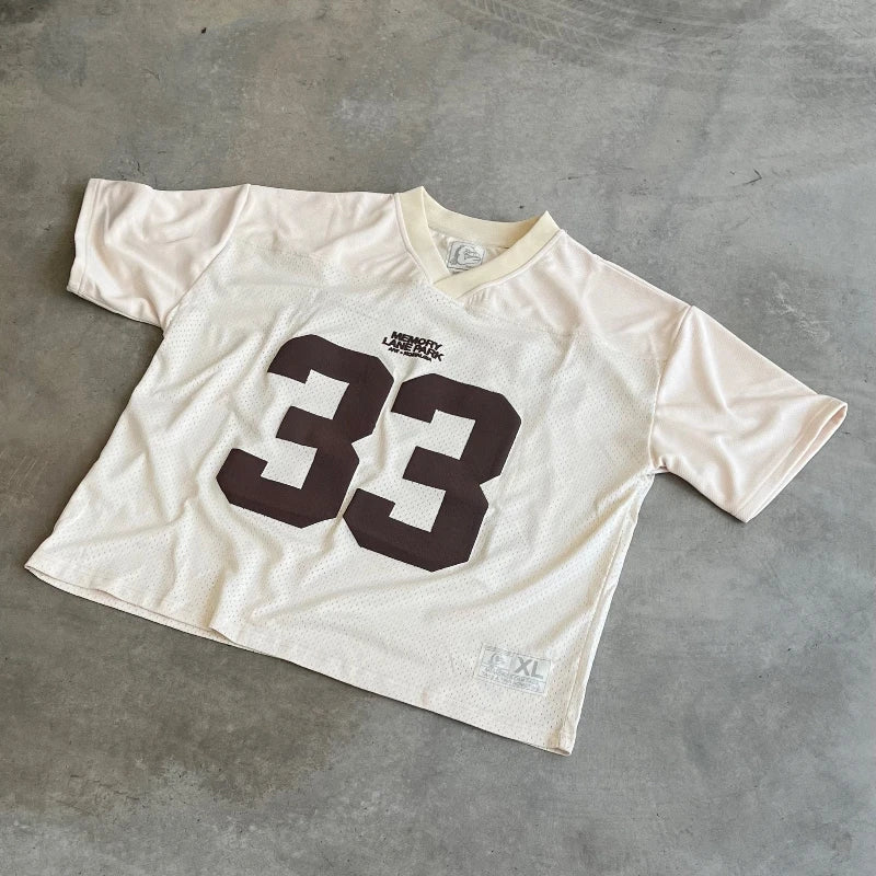 Memory Lane | Oversized Amerikansk Fodbold Jersey Unisex Med Nummer 33