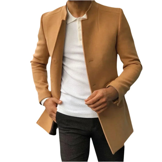 Hinzo™ | Herrer Lang Frakke med Tidløs Elegance og Moderne Flair