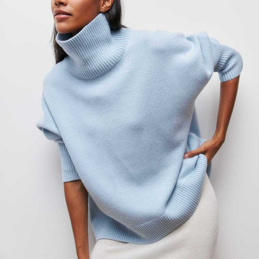 Tiffany™ | Elegant Strikket Oversized Damer Rullekrave med Trendy Pasform