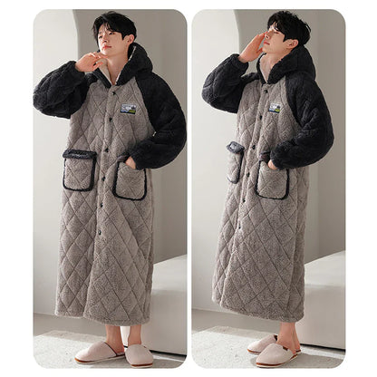 Lucien | Ekstra Lang Fleece Hjemmerobe Herrer