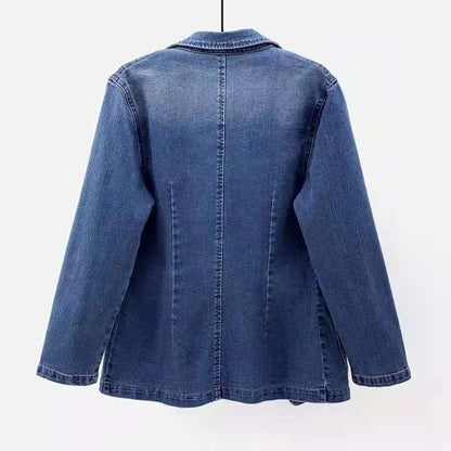 Aria™ | Eksklusiv Denimblazer Til Kvinder Med Økologisk Selvedge Og Elegant Lukning Til Tidløs Stil