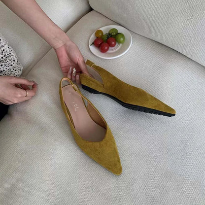 Maribel™ | Damer Slingback Flats Uden Hæl | Elegante Spidse Slip-Ons med Åben Hæl og Minimalistisk Design