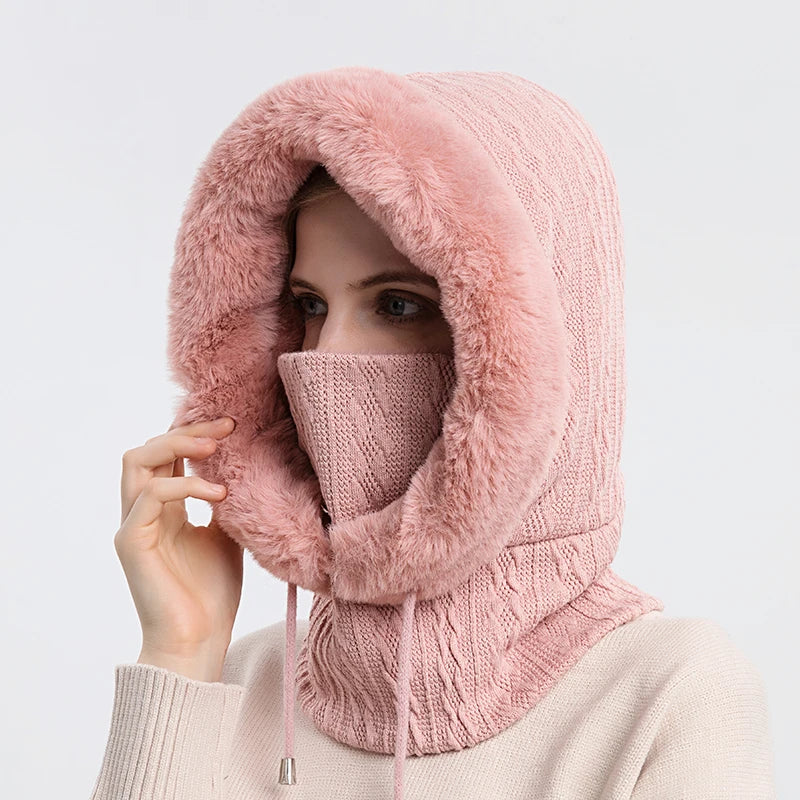 FurryHood™ | Luksuriøs Strikket Halsvarmer med Pelsfor til Vinterdage
