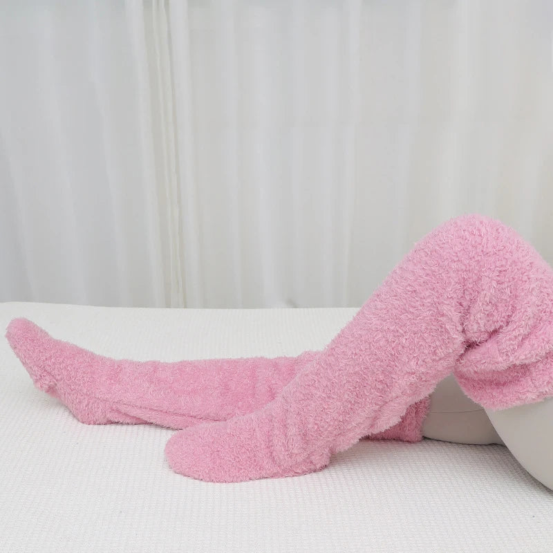 CoziSnug™ | Varme Lange Strømper over Knæene med Elastisk Greb og Tåudskæringer