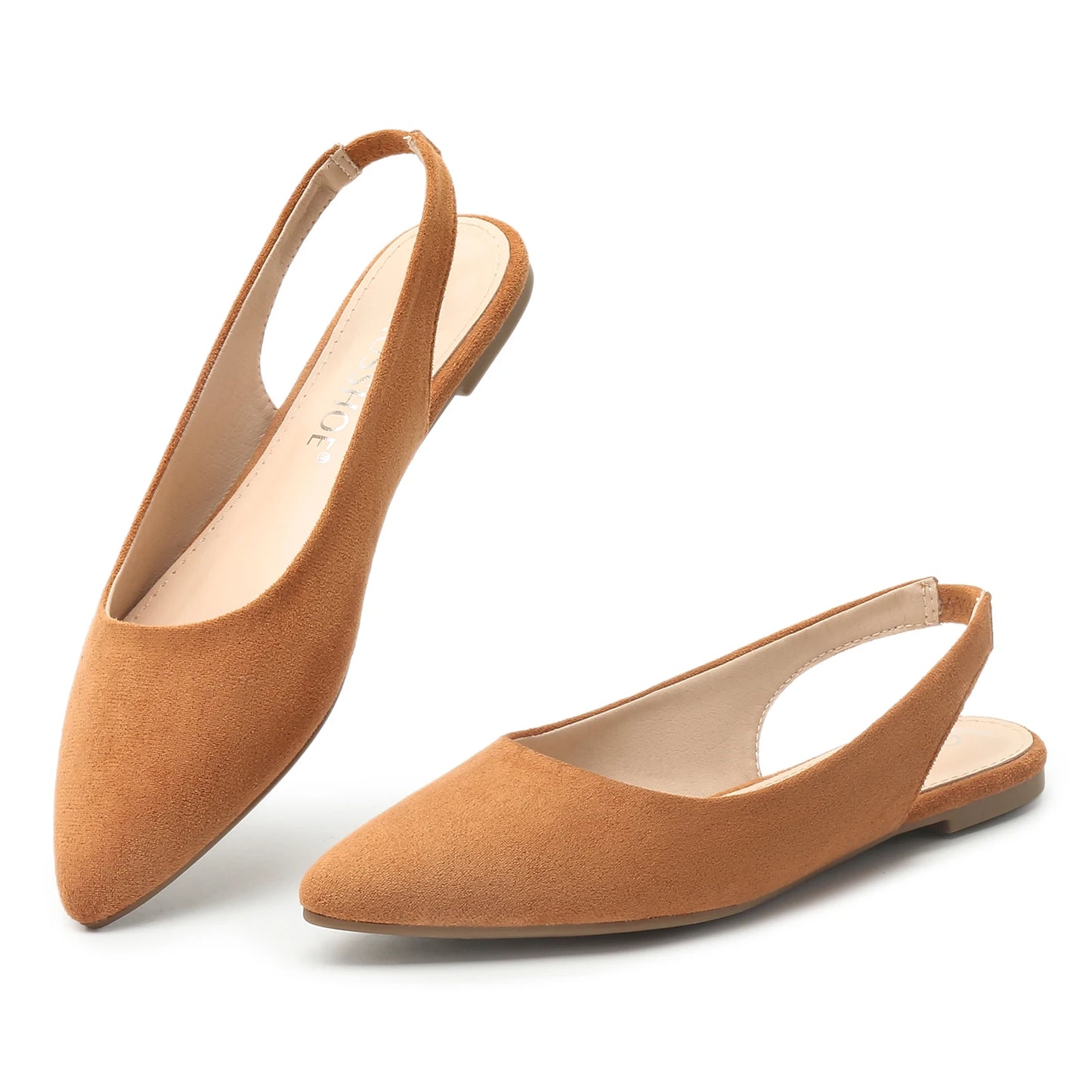 Celeste™ | Damer Slingback Flats med Spids Tå | Elegante Sommertidssko med Skinnende Finish og Komfortabel Elastisk Rem