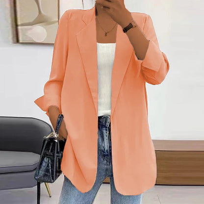 Carline™ | Damer Elegant Ensfarvet Blazer med Løs Pasform og Tidssvarende Design