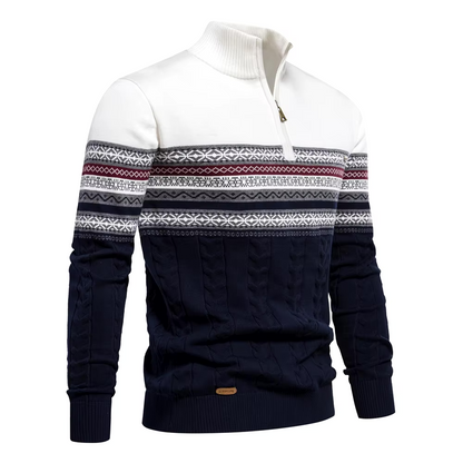 Alaric™ | Herrer Vinter Half-Zip Trøje med Etnisk Design