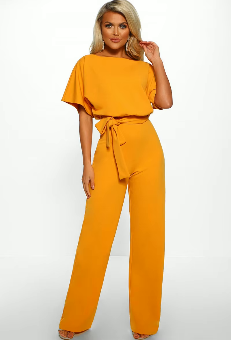 Marisse™ | Damer Elegant Jumpsuit | Brede Ben & Bindebælte for et Sofistikeret Silhuet