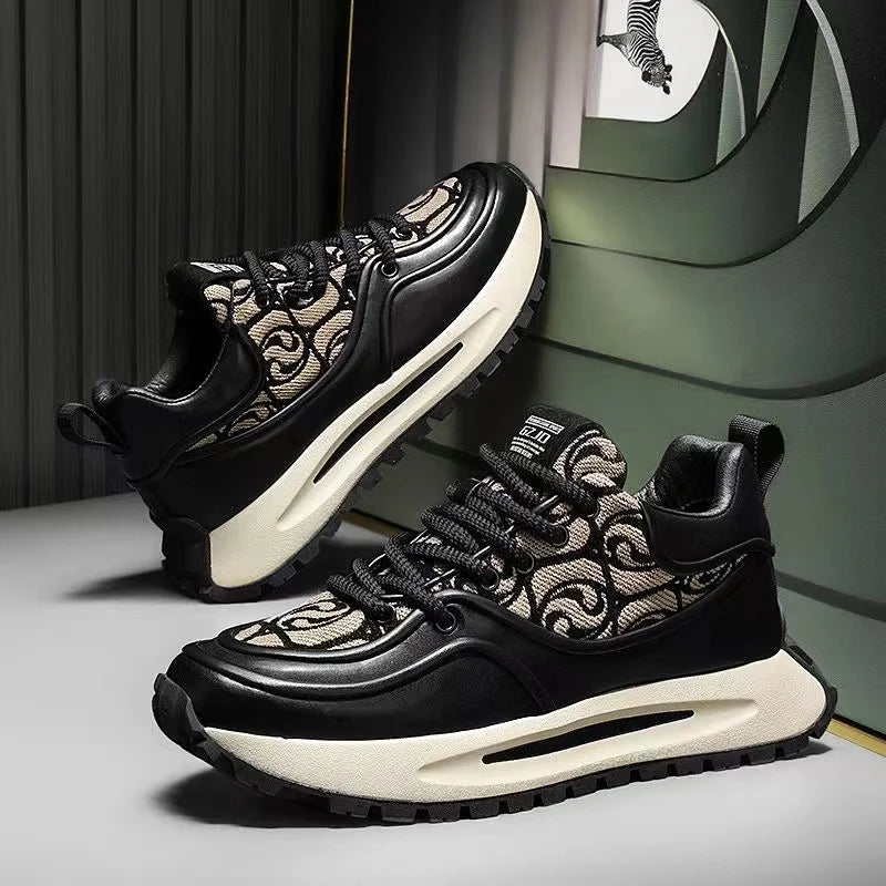 Maximo™ | Mænd Lædersneakers med Høj Plateau og Elegant Design