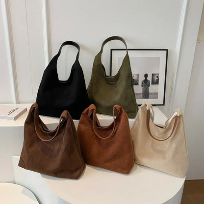 Venice™ | Damer Rummelig og Eksklusiv Ruskinds Tote Bag | Skuldertaske