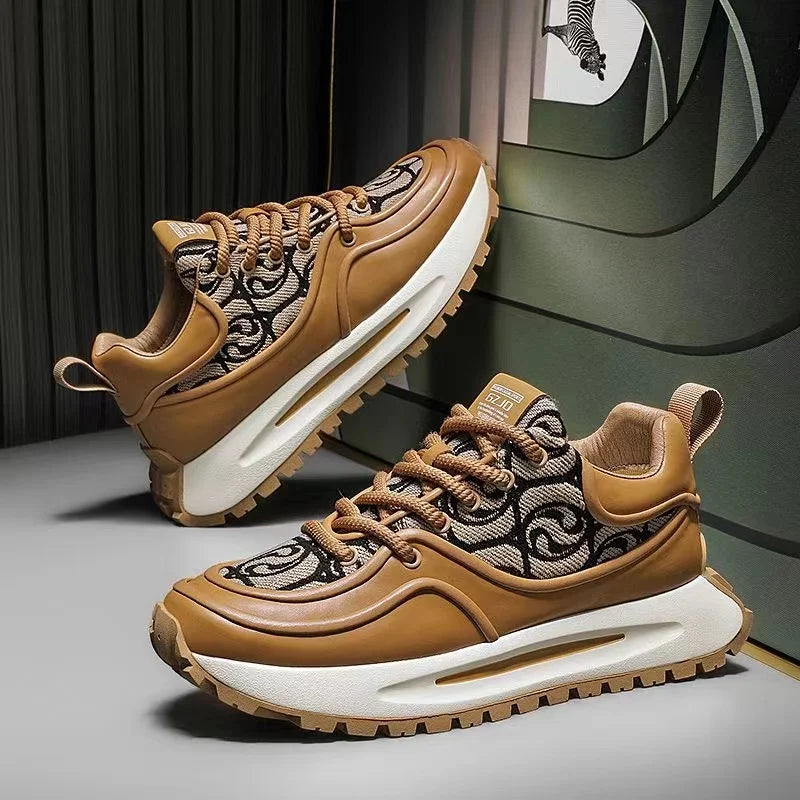 Maximo™ | Mænd Lædersneakers med Høj Plateau og Elegant Design