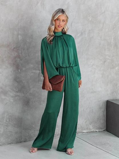 Jane™ | Damer Let & Chik Buksedragt | Elegant Høj Hals & Vide Sommerfugleærmer