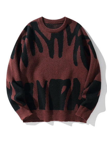 Zyro | Oversized Sweater til Herrer | Abstrakt Streetwear Trøje med Grafisk Print