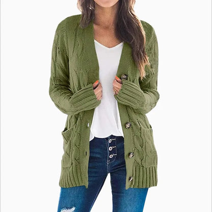 Amara™ | Damer Løsstrikket Lang Cardigan med Elegant og Afslappet Pasform