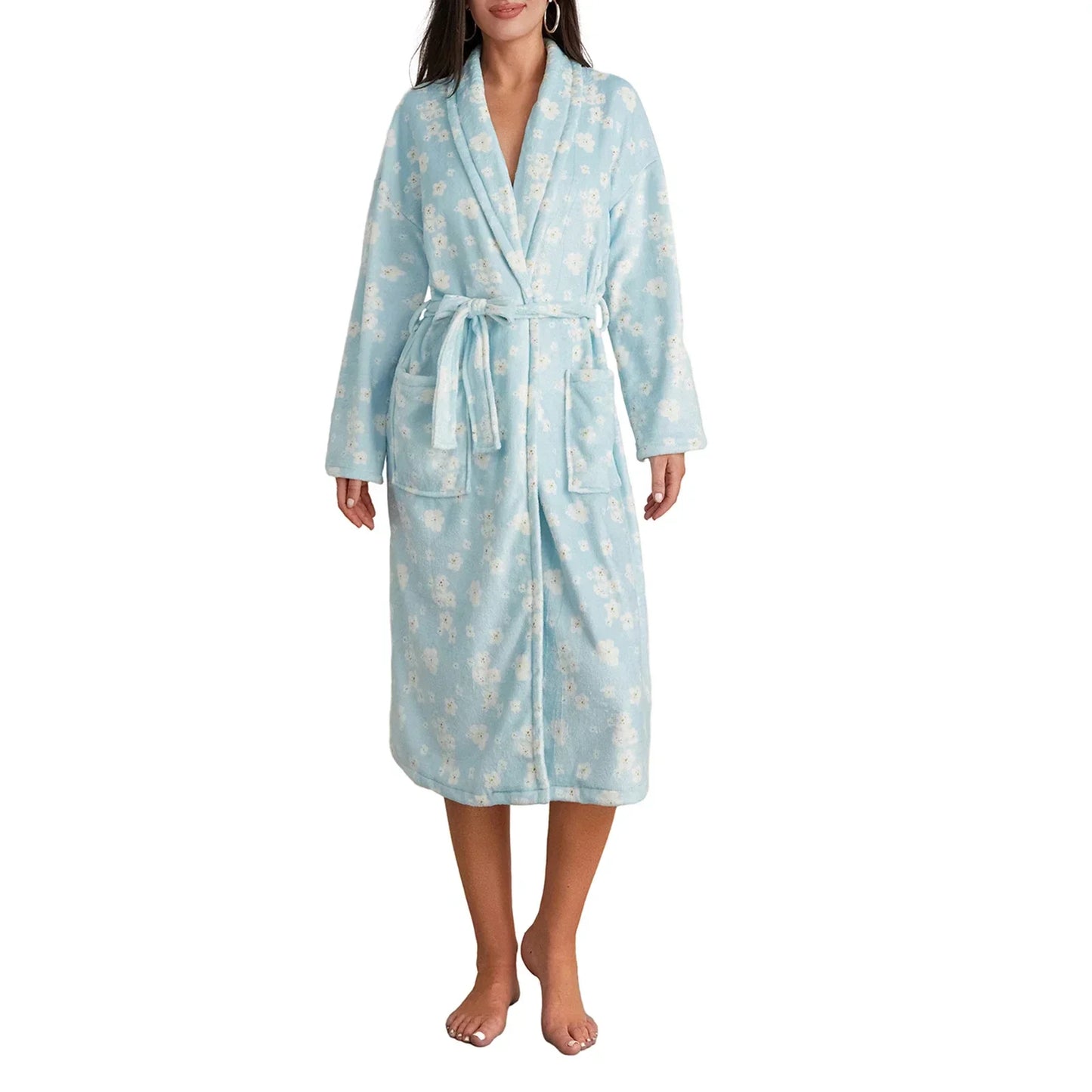 Liora | Morgenkåbe i Flannel med Print Damer