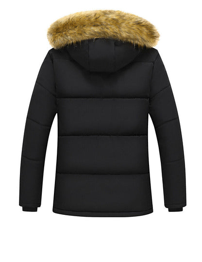 Para™ | Luksuriøs Herre Parka Vinterjakke med Teddylining og Pelsforet Hætte