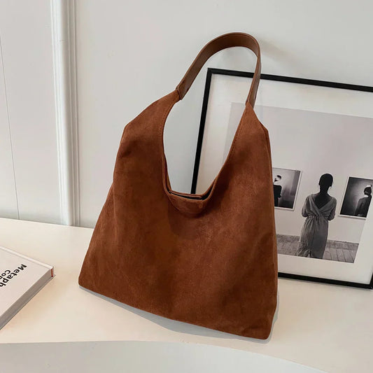 Venice™ | Damer Rummelig og Eksklusiv Ruskinds Tote Bag | Skuldertaske