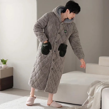 Lucien | Ekstra Lang Fleece Hjemmerobe Herrer