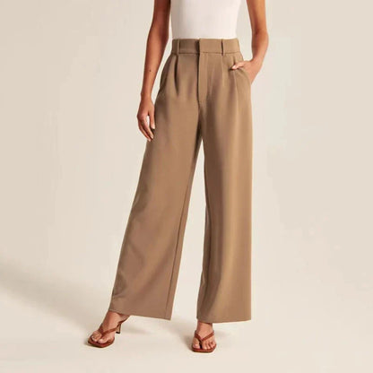 Valentina | Beige Wide-Leg Bukser Damer